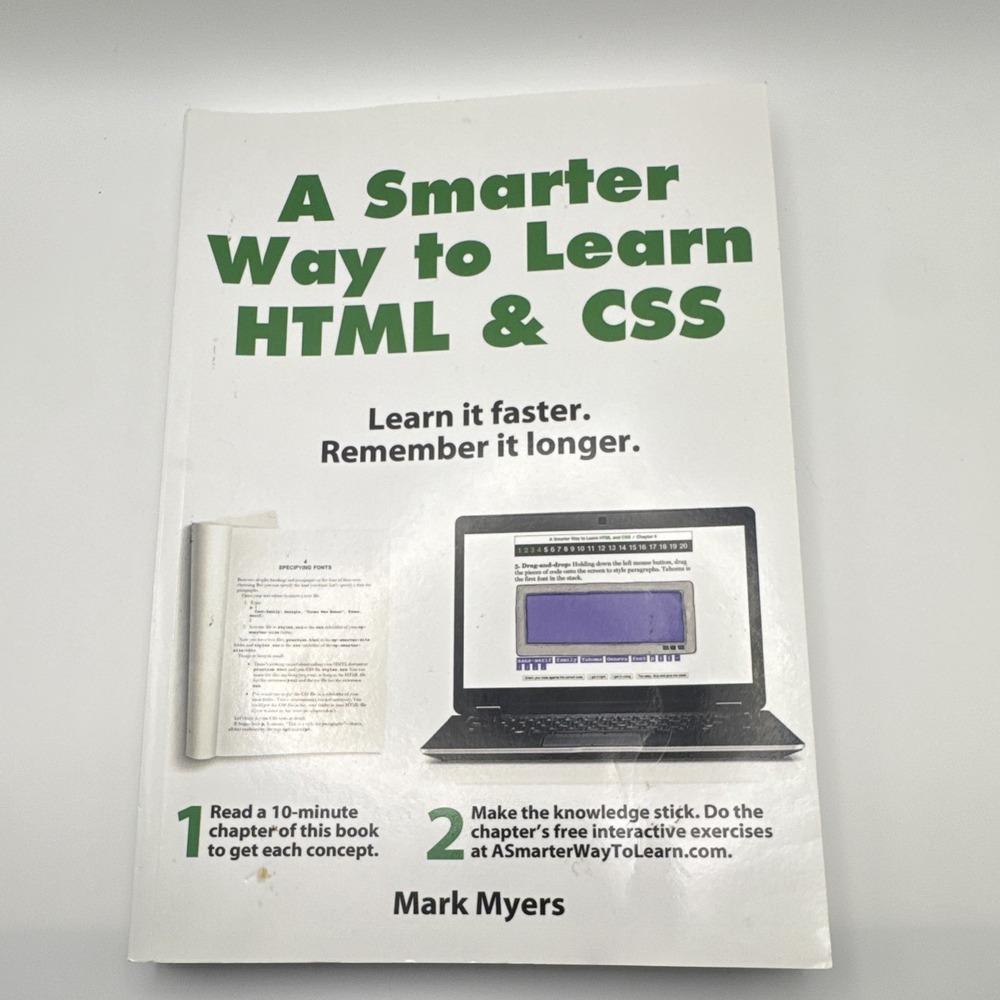 A Smarter Way to Learn HTML & CSS Mark Myers 2014 Paperback Very Good